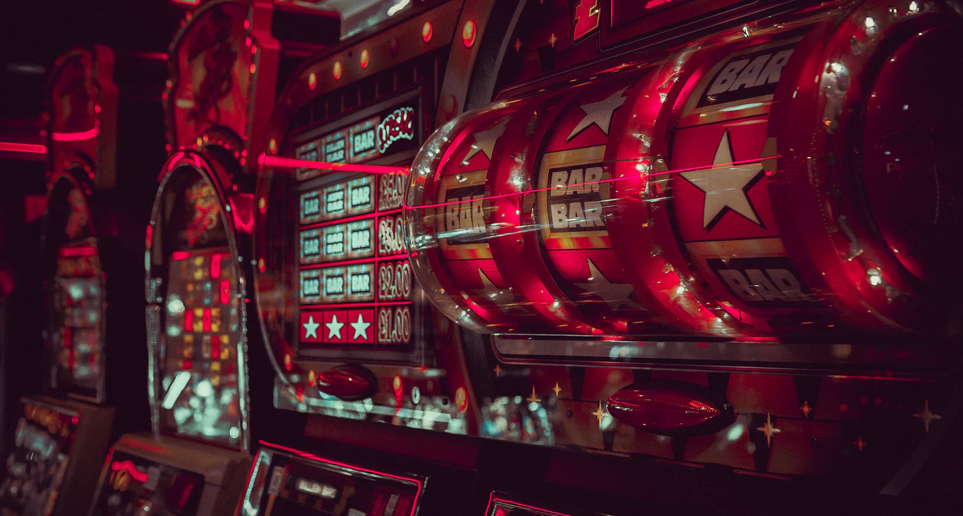 Gaming machines lit up on the Uvendra casino floor
